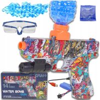 PISTOLET AUTOMAT NA KULKI ŻELOWE BATERIA OKULARY 1000KULEK CELOWNIK GRANAT