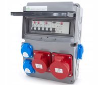 ROZDZIELNICA BUDOWLANA ZABEZPIECZONA 32A 16A+C16 4x230V+2*C16 FI40/4/0,03A