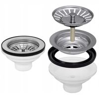 SYFON KOREK okrągły SITKO DO zlewu ZLEWOZMYWAKOWY KOSZYK 90 mm ŚRUBA 4 cm