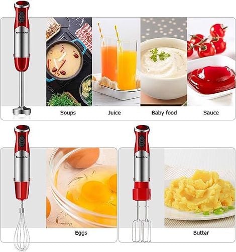 Blender ręczny Bonsenkitchen 5 w 1 800W czerwony na Arena.pl