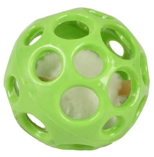 Zabawka z otworami i piszczącą myszką - piłeczka dla kotów Flamingo 7cm na Arena.pl