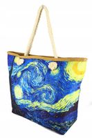 Torba plażowa duża NA PLAŻĘ PIKNIK płócienna ze sznurami MALARSKA VAN GOGH