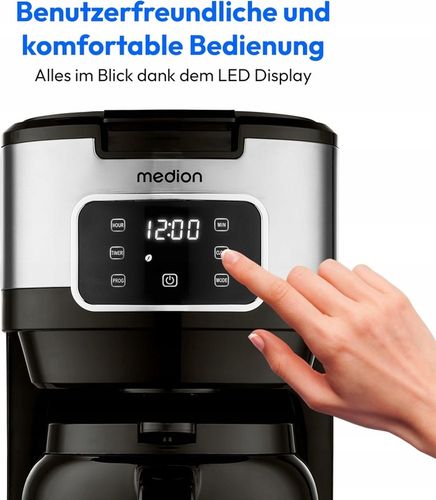 Ekspres przelewowy MEDION 1.25L 900W,Reg.aromatu,do 10 filiżanek,TERMOS na Arena.pl