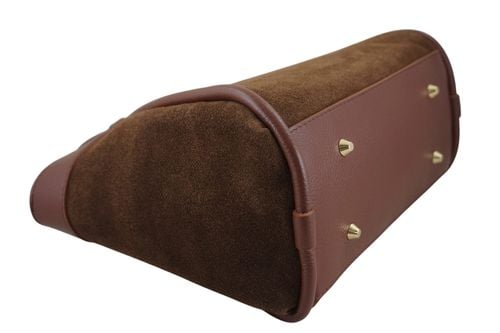 Elegancka torebka ze skóry zamszowej - Brązowa na Arena.pl