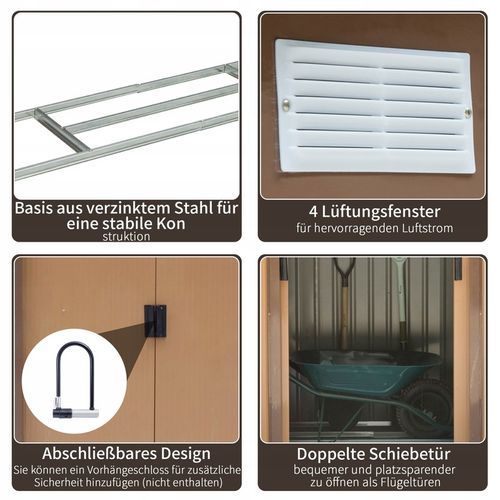 Domek narzędziowy z ramą podłogową, stalowy na Arena.pl