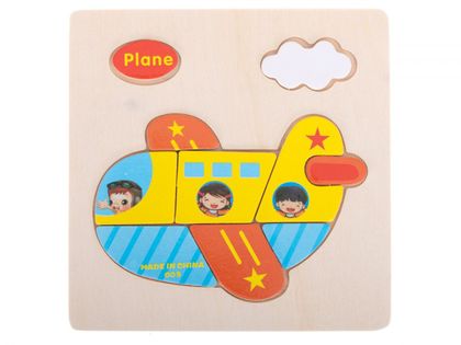 Układanka drewniana dopasuj kształty samolot
