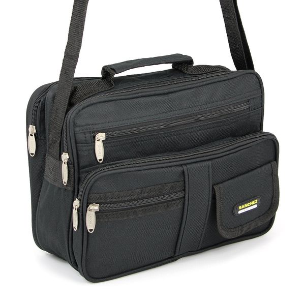 torba męska z nylonu sanchez - czarna zdjęcie 3