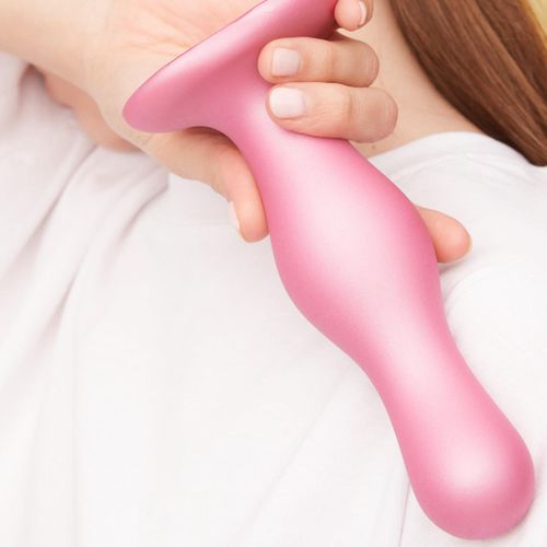Dildo Plug Curvy Metallic Sugar Pink- S na Arena.pl