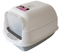 Zamknieta kuweta dla kota szara z łopatką COMFORT 50x35x33cm