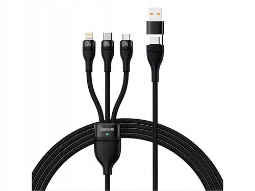 Kabel USB-USB Typ C - Micro USB-USB Typ-C-Lightning BASEUS 3w1 100W 1.2 m na Arena.pl