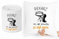 Dla Piekarza Zestaw Poduszka + Skarbonka Prezent Z Nadrukiem Ze Zdjęciem