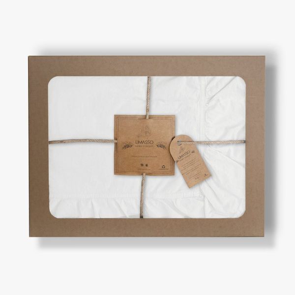 Pościel bawełniana OPTIC WHITE/160x200(P) STONEWASHED zdjęcie 4