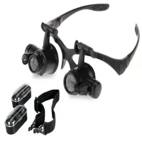 Lupa okulary 25x zegarmistrzowska profesjonalne z podświetleniem led