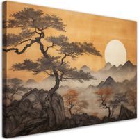 Obraz - Drzewa pejzaż górski 120x80