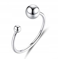 Pierścionek srebrny kule kulki damski 925 na prezent regulowany srebro