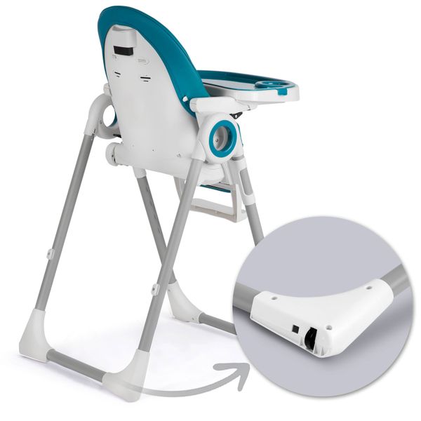 Krzesełko do karmienia ze stolikiem, leżaczek Belo ciemno niebieskie + pałąk z zabawkami zdjęcie 8