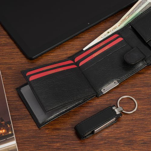 portfel męski ze skóry z rfid bellugio - czarny na Arena.pl