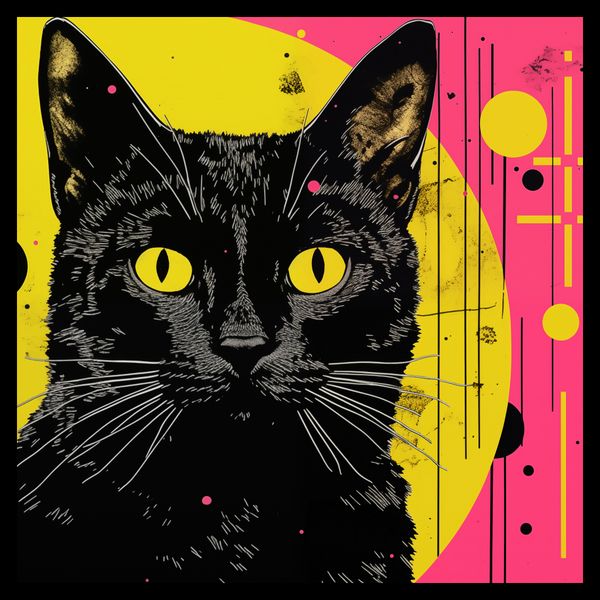 Plakat 50x50cm Neonowy Kocur zdjęcie 2