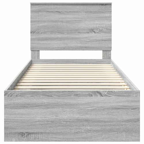 Ramka łóżka Szary Sonoma 100 x 200 cm Lite drewno sosnowe na Arena.pl