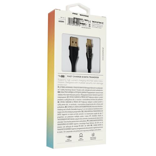 WAYME Kabel do ładowania i synchronizacji, w oplocie z mikrofibry na Arena.pl