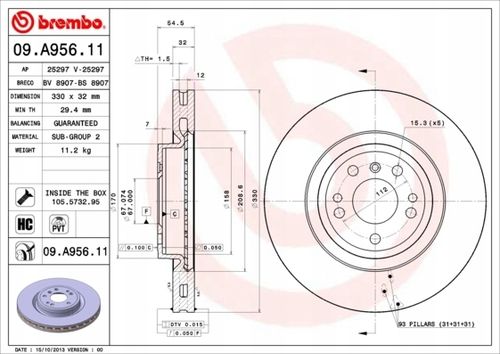 TARCZA HAM PRZOD 330X32 V BREMBO na Arena.pl