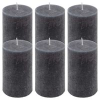Zestaw świec rustykalnych, 11,5 cm, Ø 6,8 cm, antracyt, 6szt