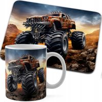 ZESTAW KUBEK + PODKŁADKA DRUK - AUTO MONSTER TRUCK