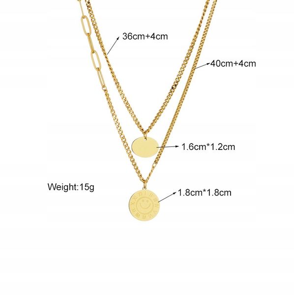 Pozłacany Naszyjnik Stal Chirurgiczna Złoty 18K zdjęcie 8