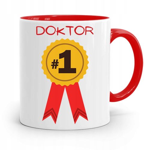 Kubek Czerwony Dla Doktora Doktor Nr1 Z Nadrukiem Ze Zdjęciem na Arena.pl