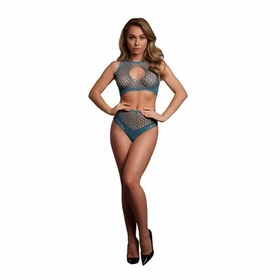 le desir komplet dwuczęściowy top i figi wysoki stan s-l siateczka na Arena.pl