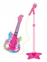 GITARA ELEKTRYCZNA + MIKROFON + STATYW KARAOKE INSTRUMENT DLA DZIECI ZESTAW