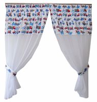 FIRANKA firana dziecięca auta cars niebiesk bawełn