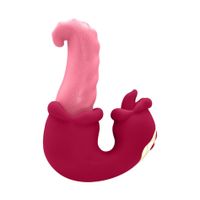 wibrator teazers double tongue różowy silikonowy ładowalny