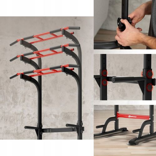 Stabilny drążek stacjonarny regulowany poręcz uchwyty do dipów do treningów na Arena.pl