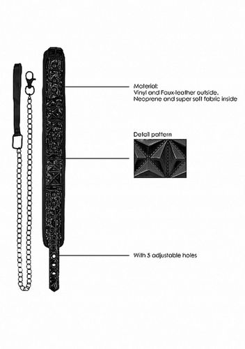 luxury collar with leash - black na Arena.pl