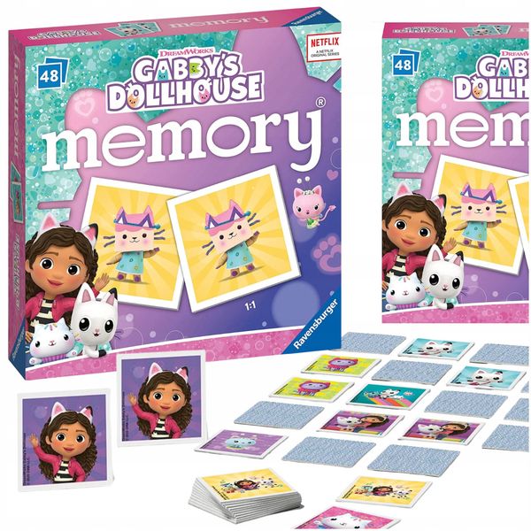 Gra Pamięciowa Karciana Edukacyjna Gabi Koci Domek Układanka 48 Kart Memory zdjęcie 1