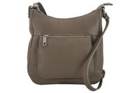 Modna włoska listonoszka skórzana - Beżowy ciemny