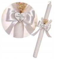 Świeca komunijna do Pierwszej Komunii Świętej ręcznie zdobiona gromnica