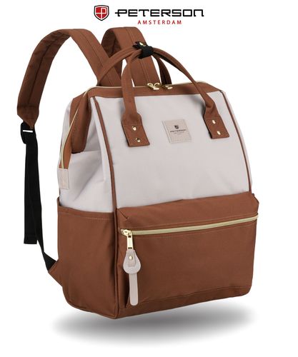 plecak materiałowy ptn alfa-5301 brown-beige na Arena.pl