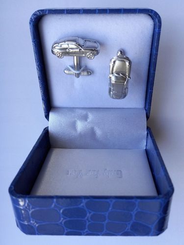 Srebrne spinki do mankietów Model Miniaturka Samochód Porsche 911 + Etui na Arena.pl