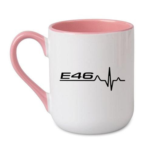 KUBEK „E46" Wzór - Elegant Coffee Różowy 330 ml na Arena.pl