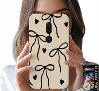 ETUI DO XIAOMI REDMI 8 - BEŻOWE KOKARDKI WSTĄŻKA MODNE WZORY
