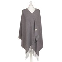 elegancki szary szal z frędzlam - peterson