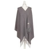 elegancki szary szal z frędzlam - peterson