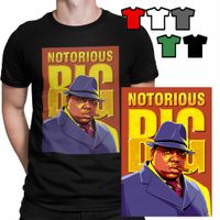KOSZULKA T-SHIRT MĘSKI WZORY DO WYBORU - NOTORIOUS BIG RAPER HIP HOP - XS