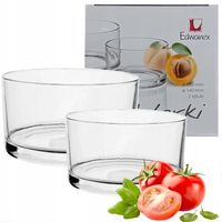 Szklana Salaterka Prosta 17+20cm 2szt. ZESTAW miska sałatka warstwowa ŁADNA