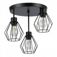 LAMPA WISZĄCA LOFTOWA KLOSZ Z KRATĄ E27 LED ŻYRANDOL CZARNY