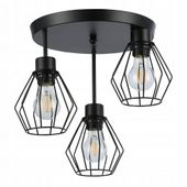 LAMPA WISZĄCA LOFTOWA KLOSZ Z KRATĄ E27 LED ŻYRANDOL CZARNY