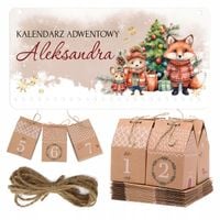 Duży KALENDARZ ADWENTOWY z nadrukiem personalizowany dla dzieci DIY wzory