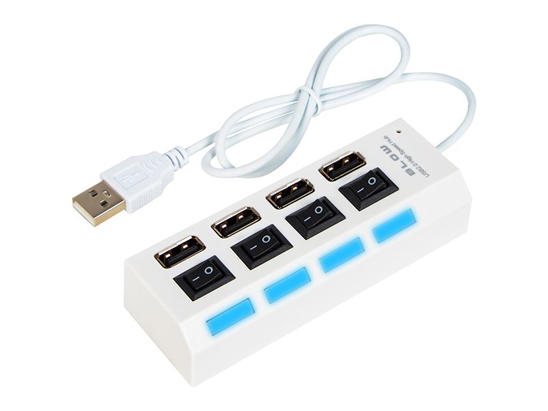 Rozgałęźnik USB WT.A-4xGN.A HUB-07 biały zdjęcie 1